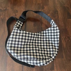 Baggu Pixel Gingham Medium Crescent Bag NWOT